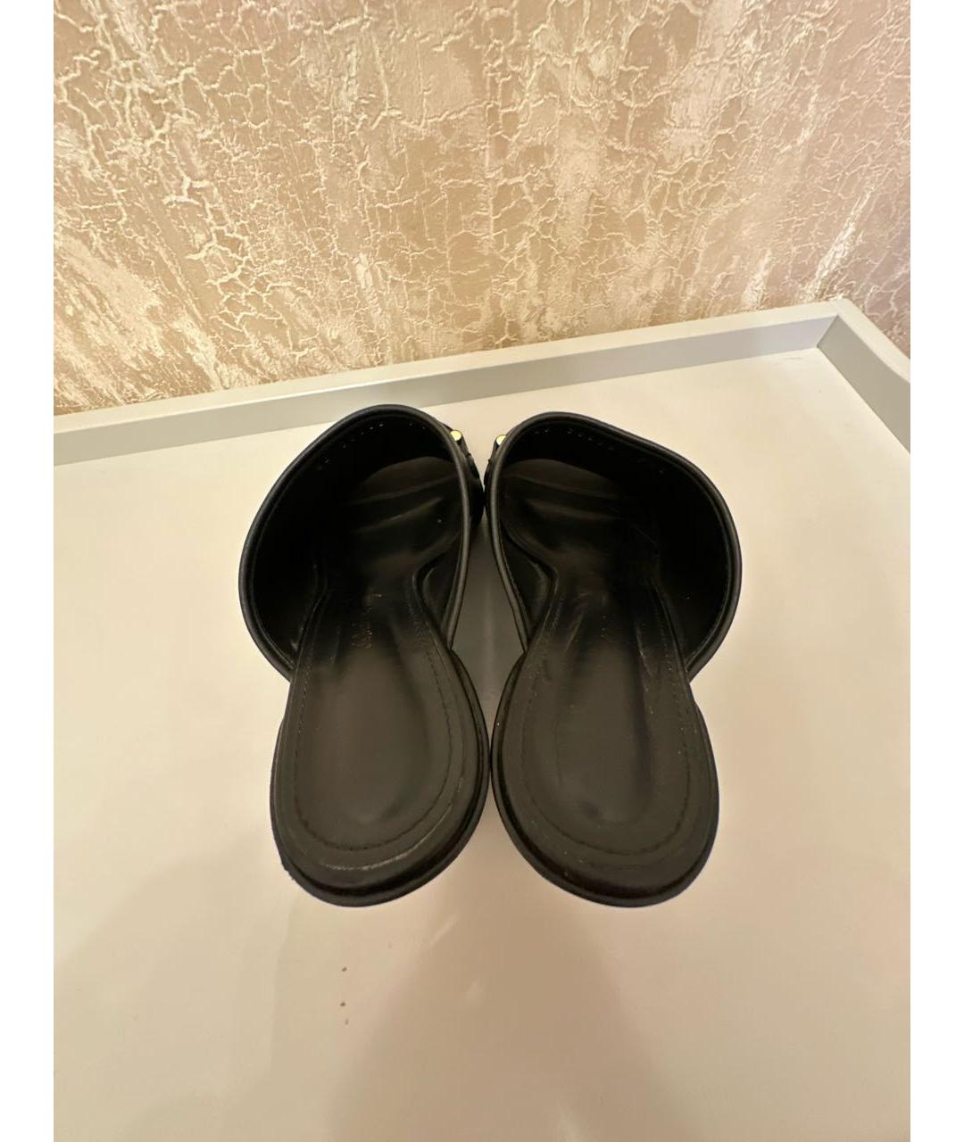 FERRAGAMO Черные кожаные мюли, фото 4