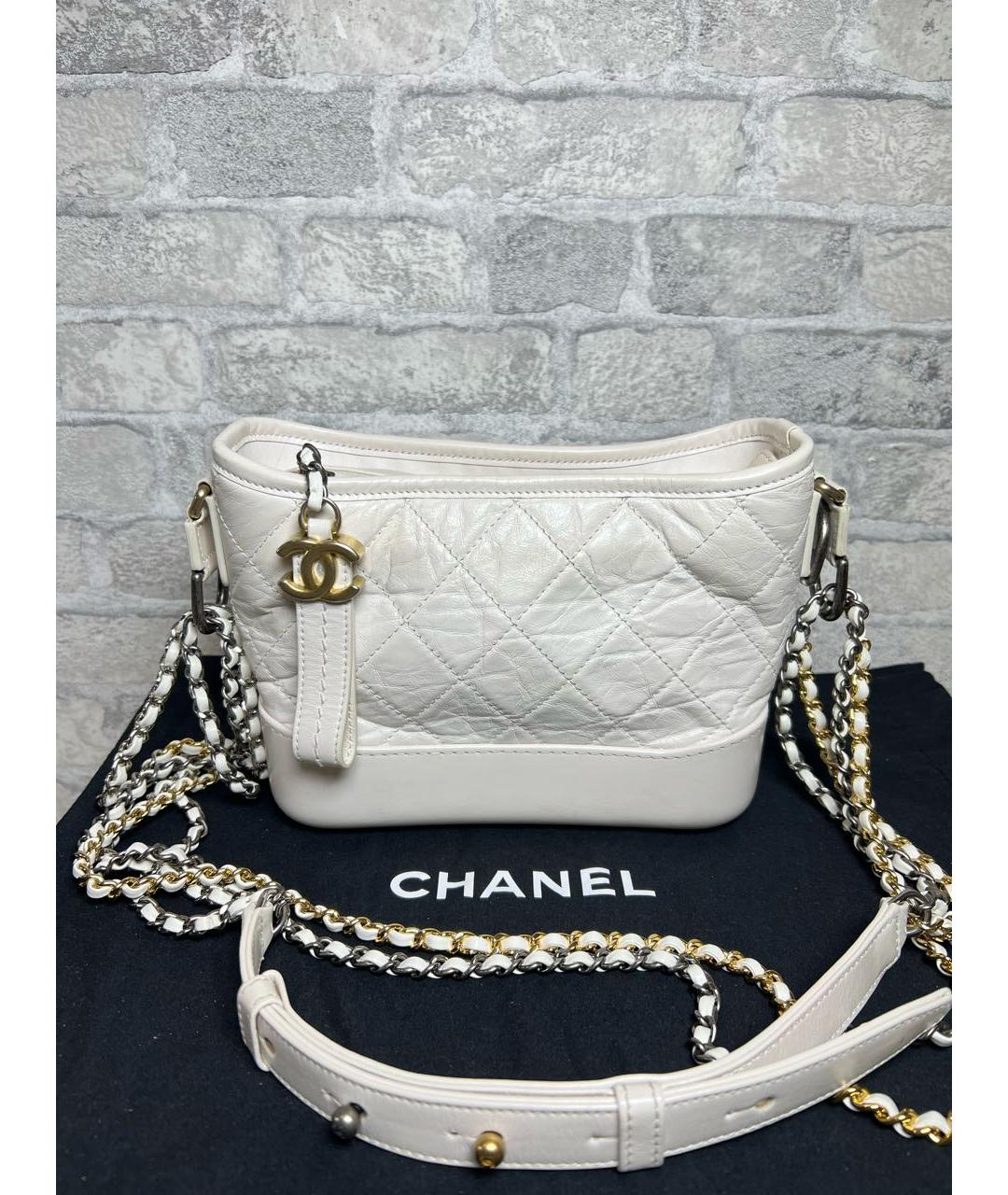 CHANEL Белая кожаная сумка через плечо, фото 9
