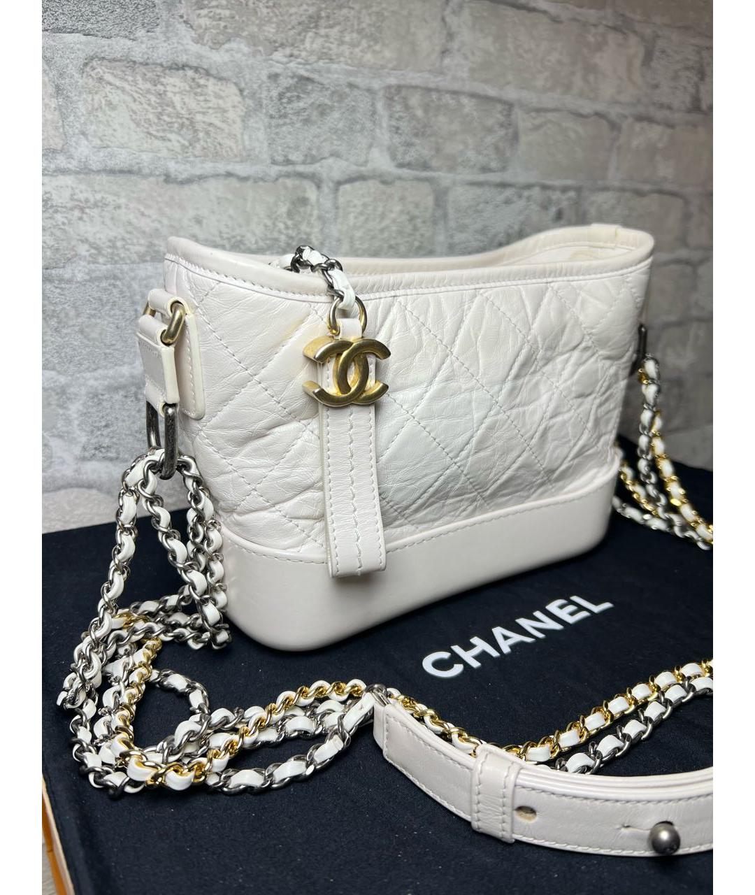 CHANEL Белая кожаная сумка через плечо, фото 2