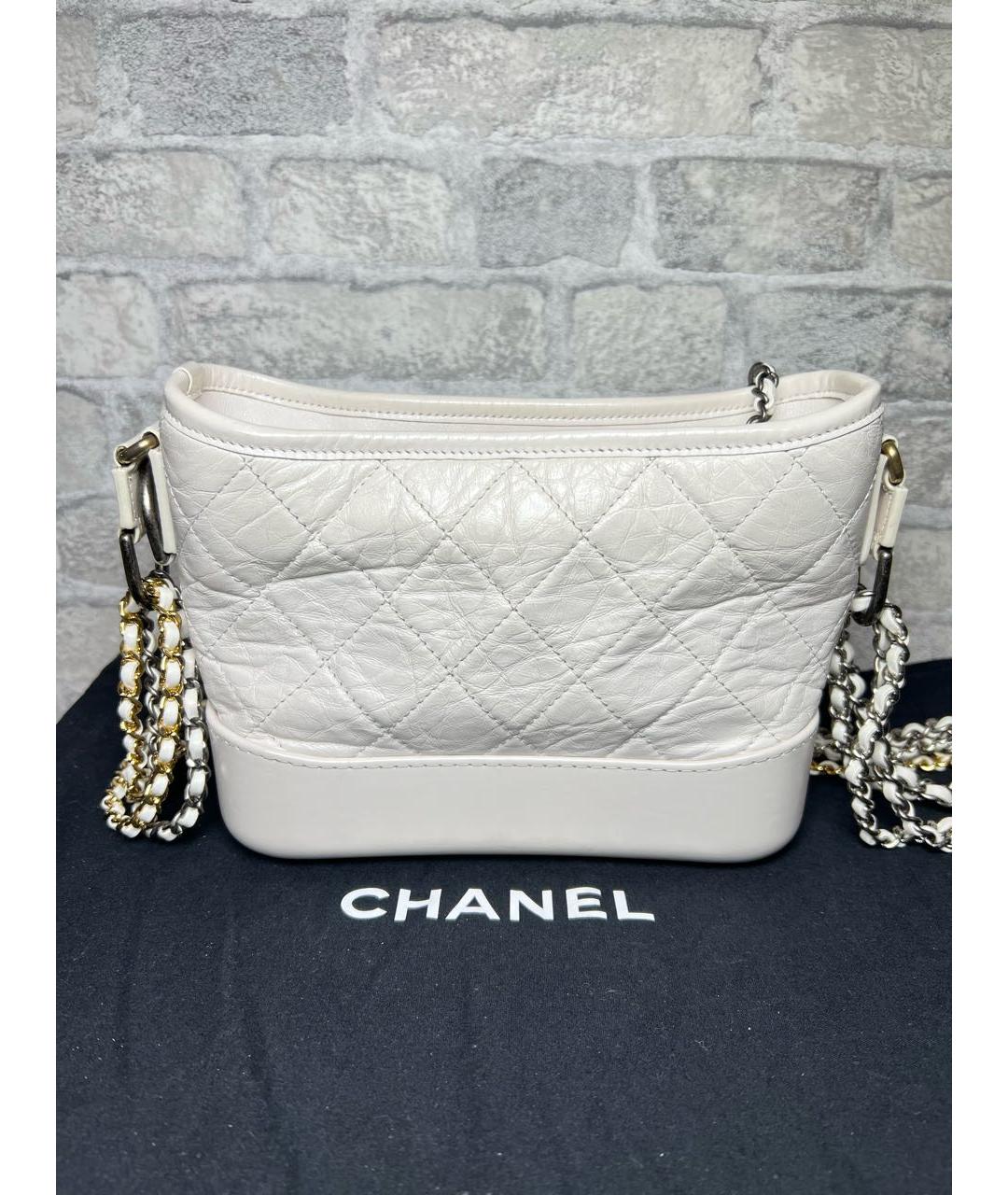 CHANEL Белая кожаная сумка через плечо, фото 3