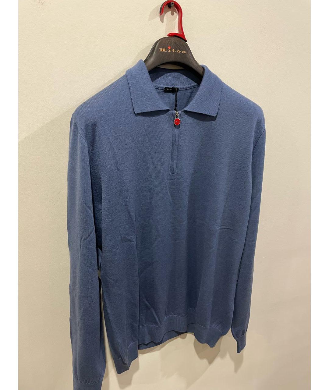 KITON Голубой шерстяной джемпер / свитер, фото 3