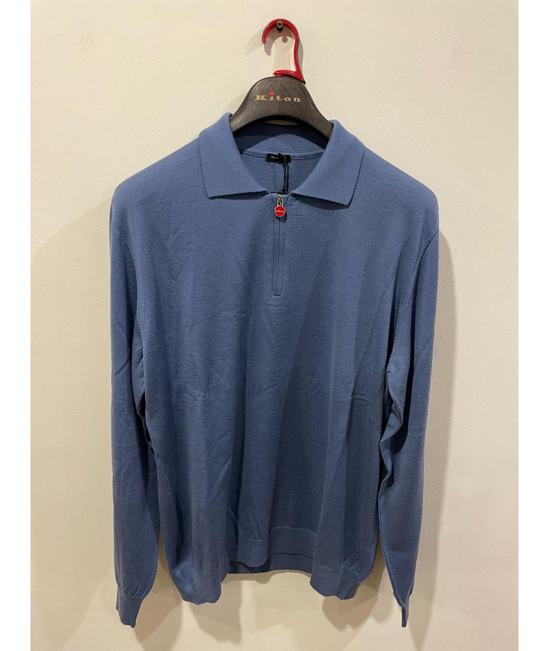 KITON Голубой шерстяной джемпер / свитер, фото 5