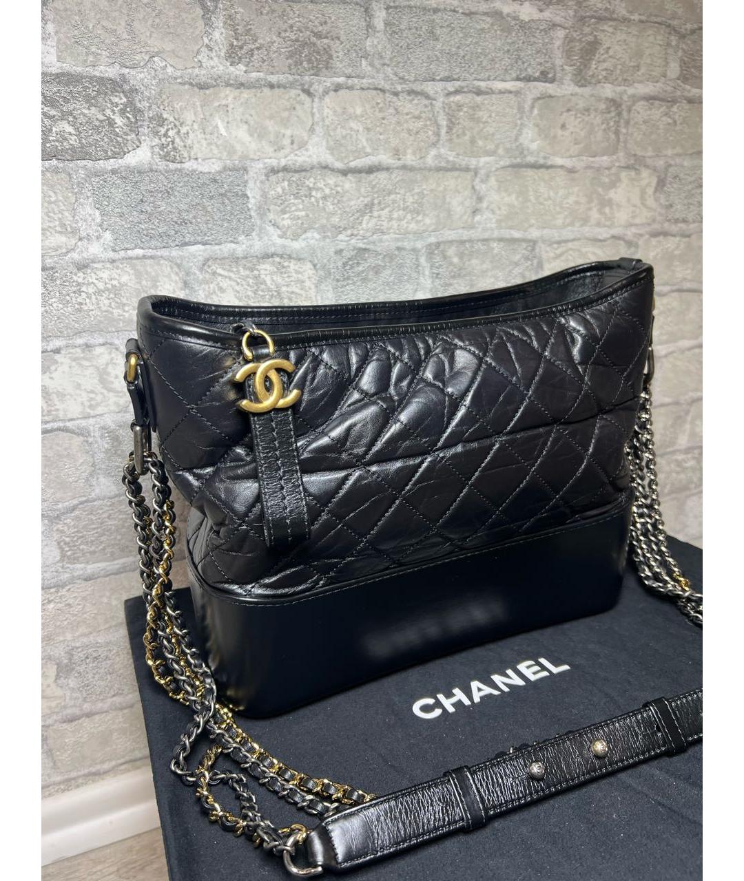 CHANEL Черная кожаная сумка через плечо, фото 2