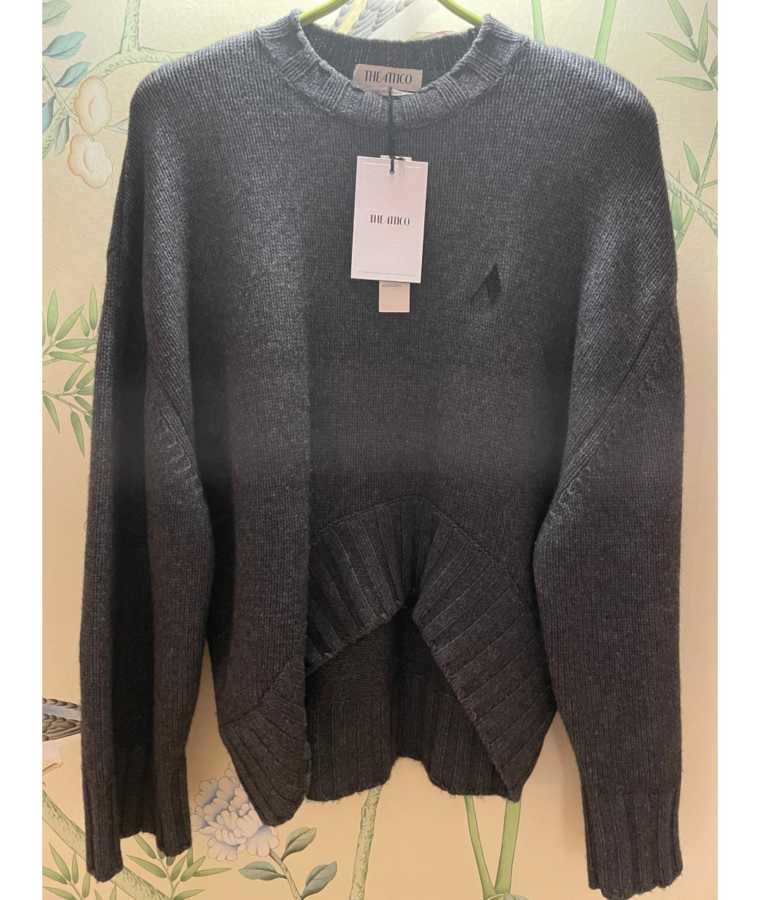 THE ATTICO Антрацитовый шерстяной джемпер / свитер, фото 8