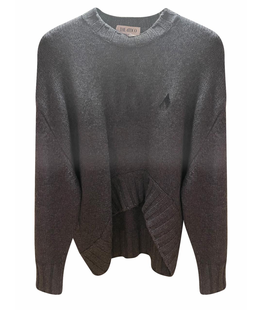 THE ATTICO Антрацитовый шерстяной джемпер / свитер, фото 1