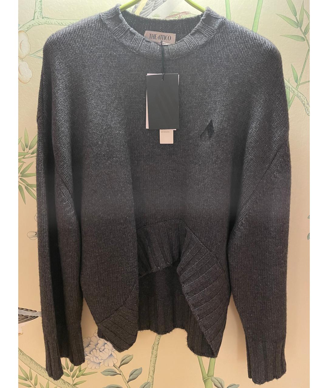THE ATTICO Антрацитовый шерстяной джемпер / свитер, фото 9