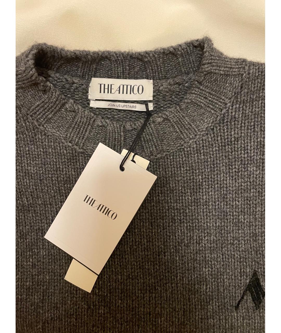 THE ATTICO Антрацитовый шерстяной джемпер / свитер, фото 3