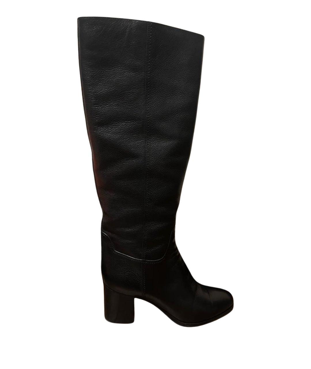 SANTONI Черные кожаные сапоги, фото 1