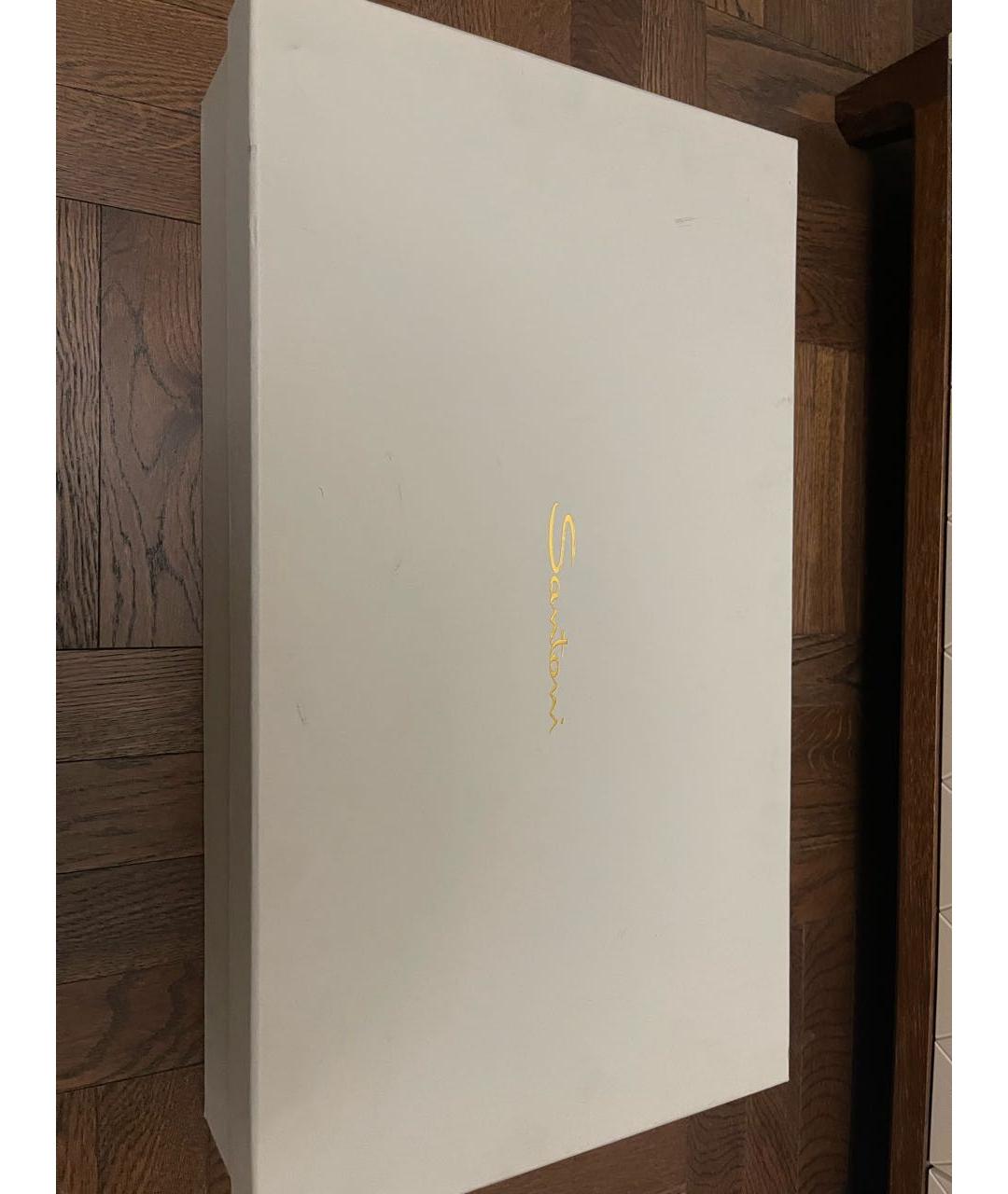 SANTONI Черные кожаные сапоги, фото 7