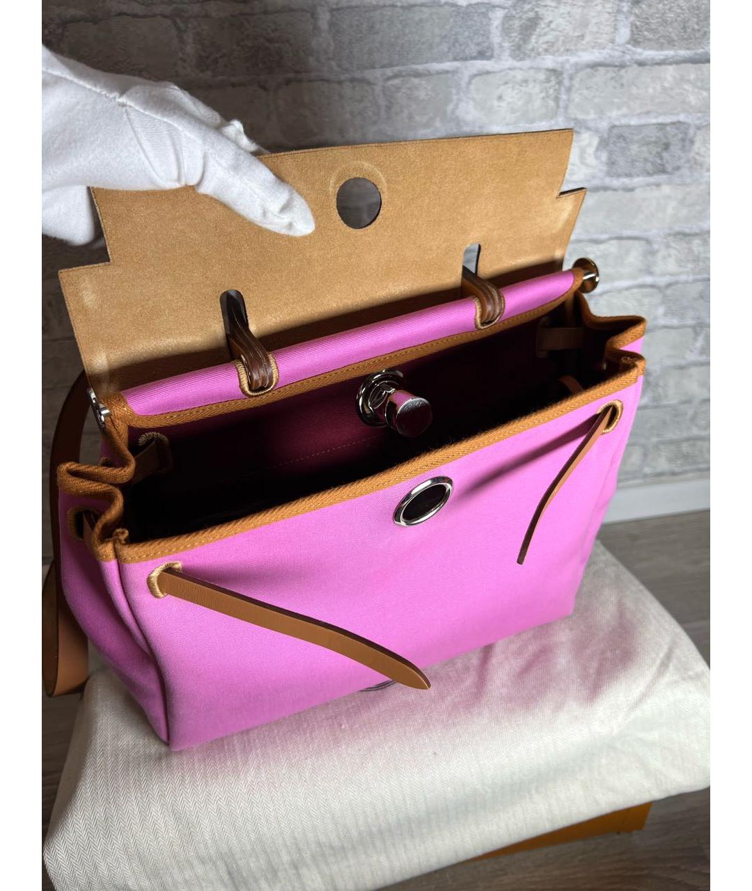 HERMES Розовая кожаная сумка через плечо, фото 7