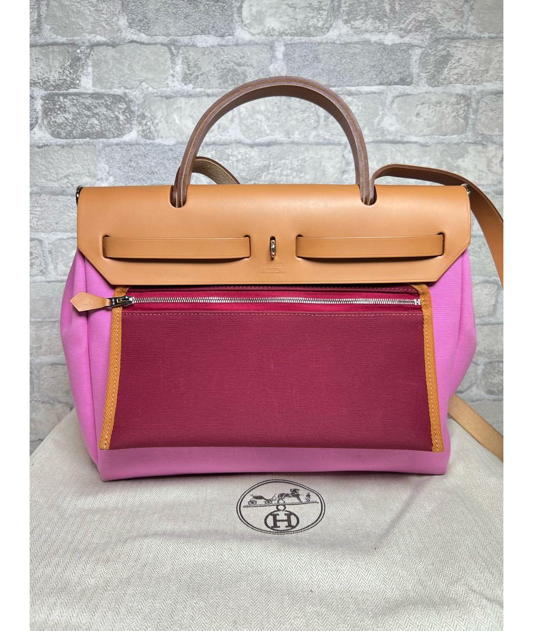 HERMES Розовая кожаная сумка через плечо, фото 3