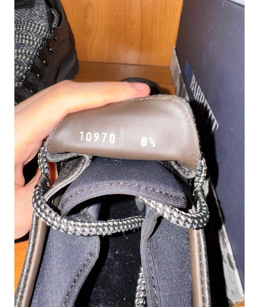 BARRETT Темно-синие кожаные низкие кроссовки / кеды, фото 4