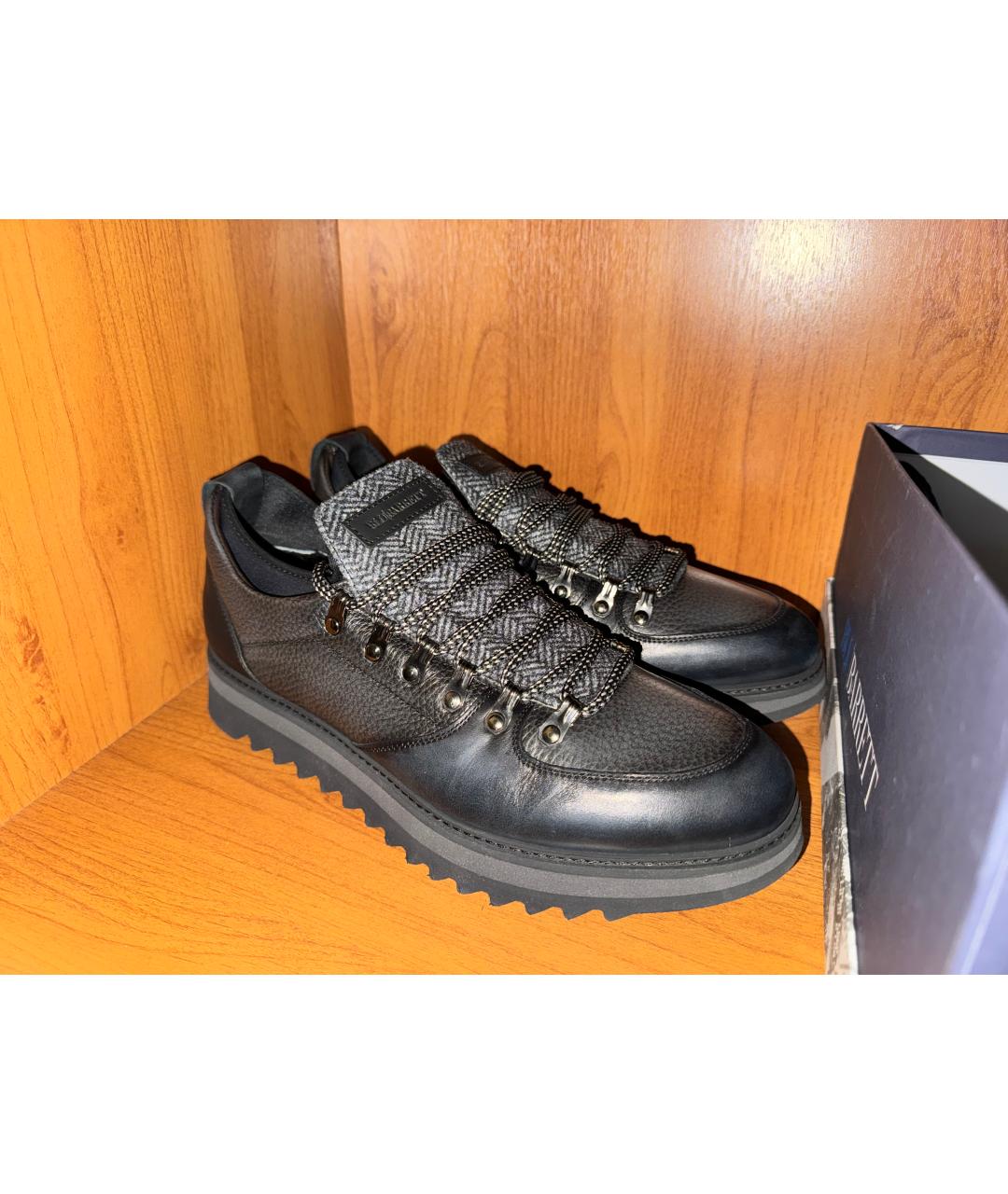 BARRETT Темно-синие кожаные низкие кроссовки / кеды, фото 3