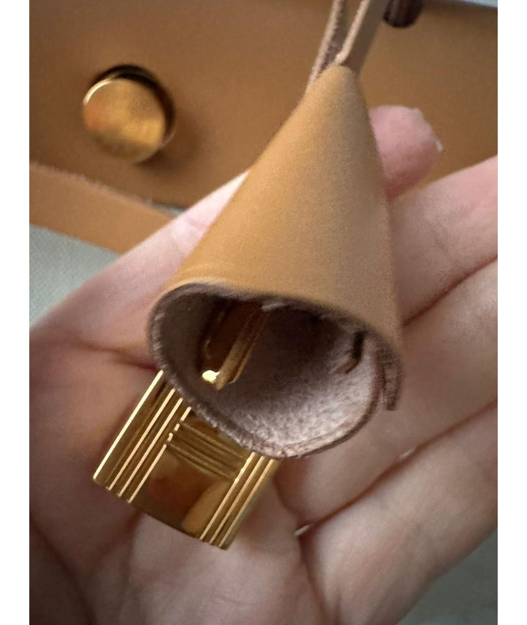 HERMES Бежевая тканевая сумка через плечо, фото 6