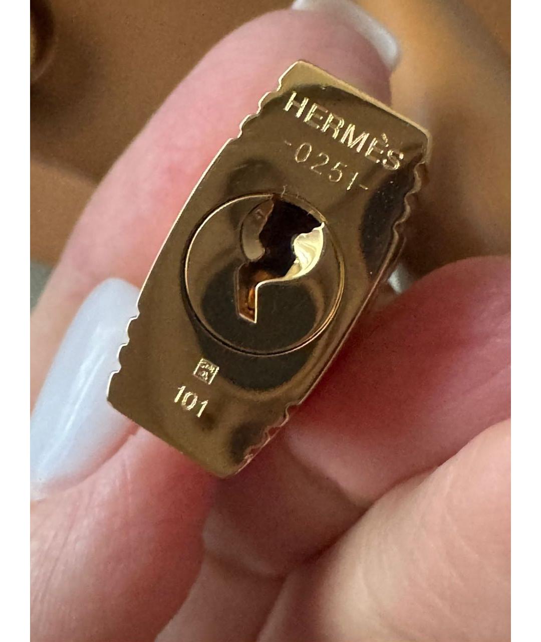 HERMES Бежевая тканевая сумка через плечо, фото 5