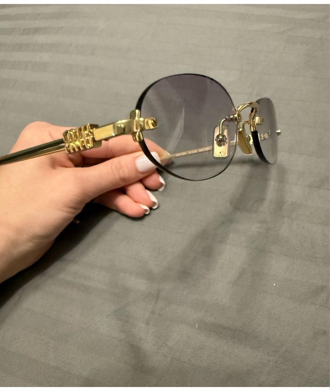 MIU MIU Серые металлические солнцезащитные очки, фото 2