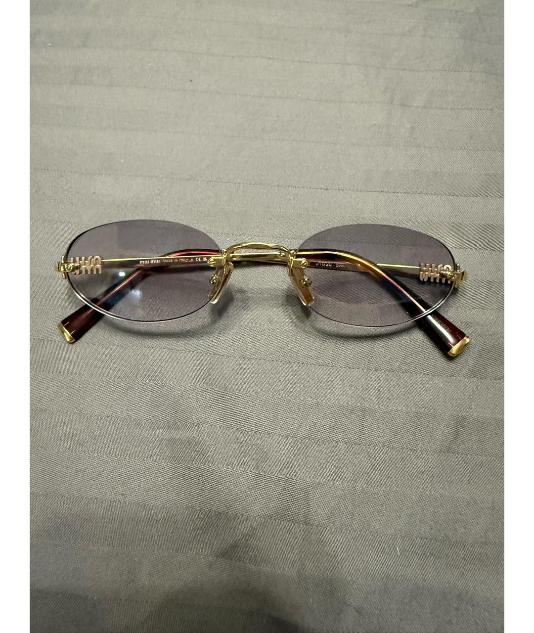 MIU MIU Серые металлические солнцезащитные очки, фото 5