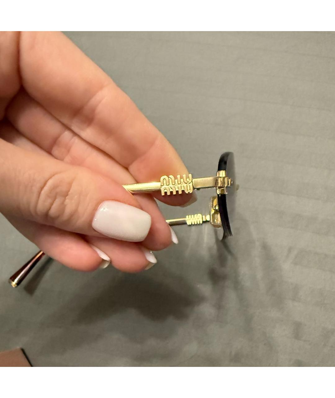 MIU MIU Серые металлические солнцезащитные очки, фото 3