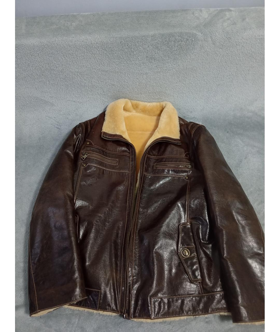 PRADA Коричневая кожаная дубленка/шуба, фото 7