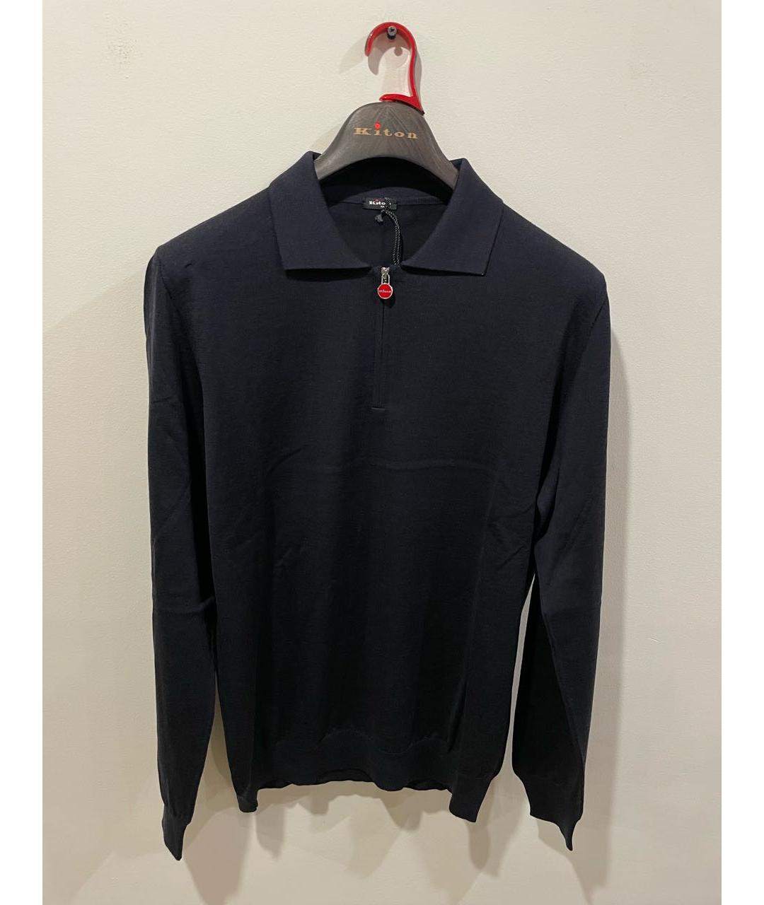 KITON Темно-синий шерстяной джемпер / свитер, фото 5