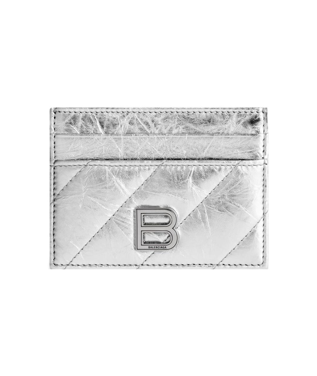BALENCIAGA Серебряный кожаный кардхолдер, фото 1
