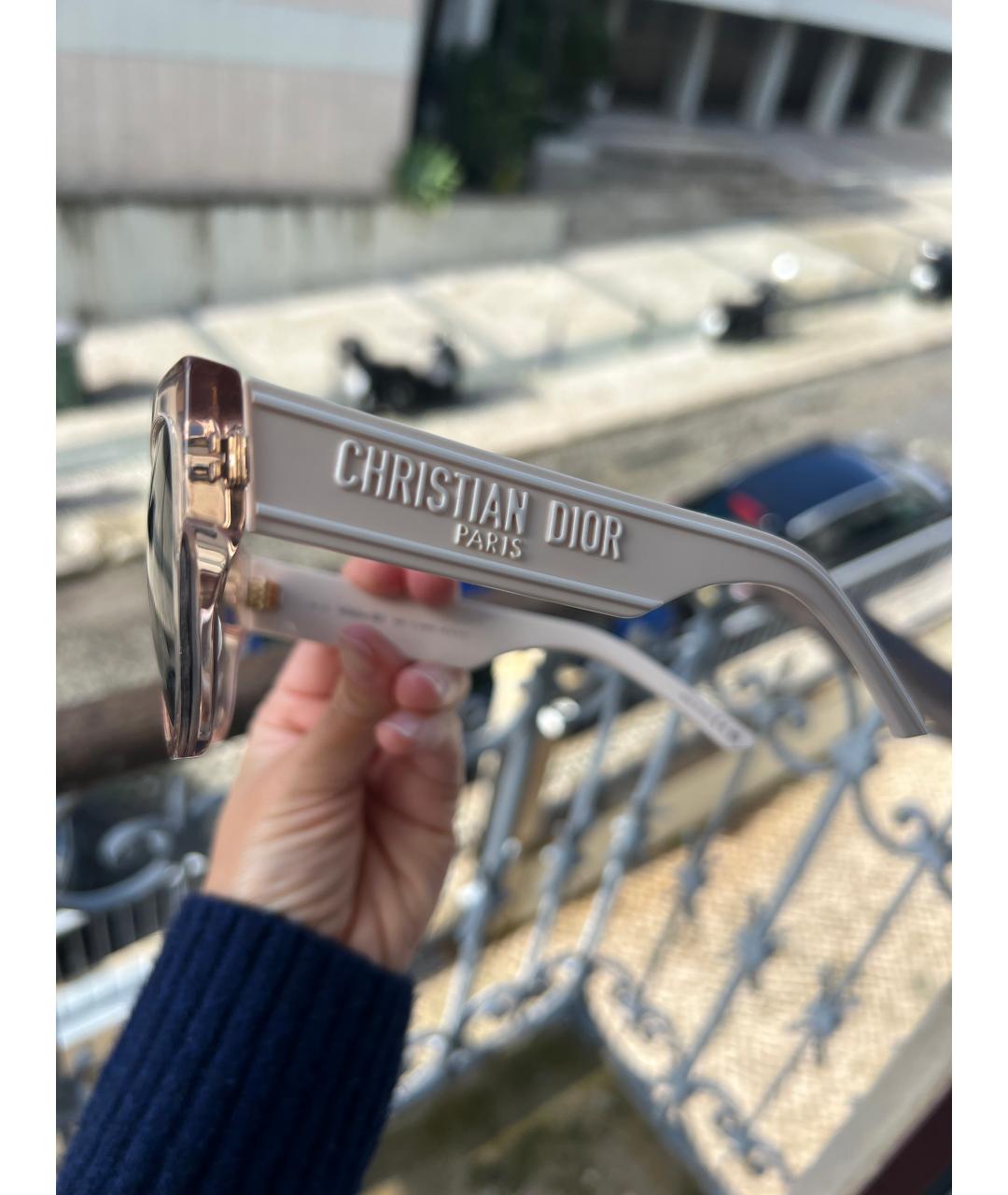 CHRISTIAN DIOR Розовые пластиковые солнцезащитные очки, фото 9