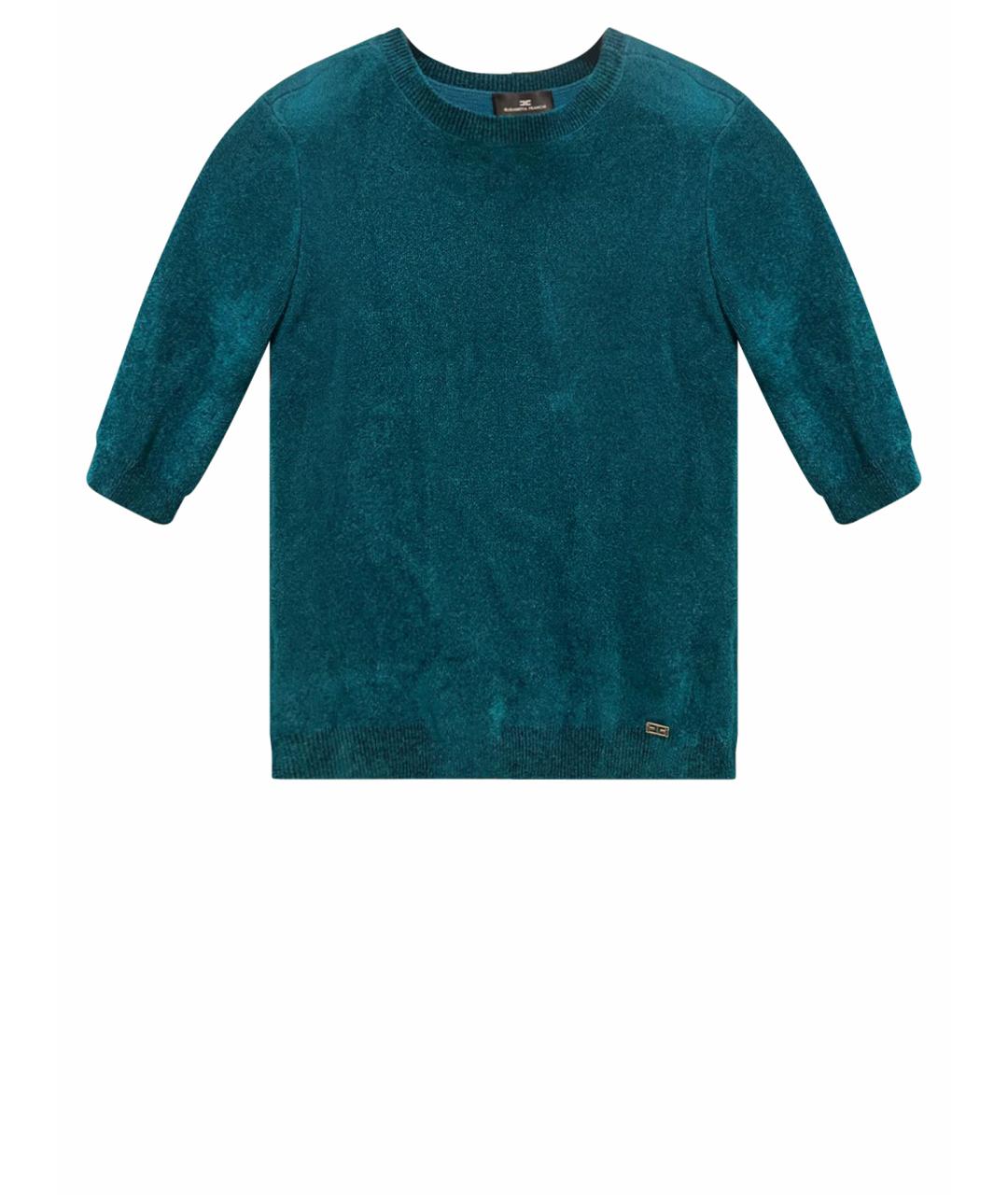 ELISABETTA FRANCHI Бирюзовый полиэстеровый джемпер / свитер, фото 1