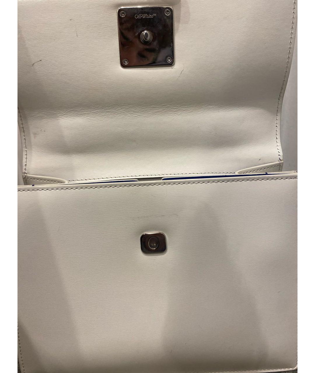 OFF-WHITE Белая кожаная сумка через плечо, фото 3