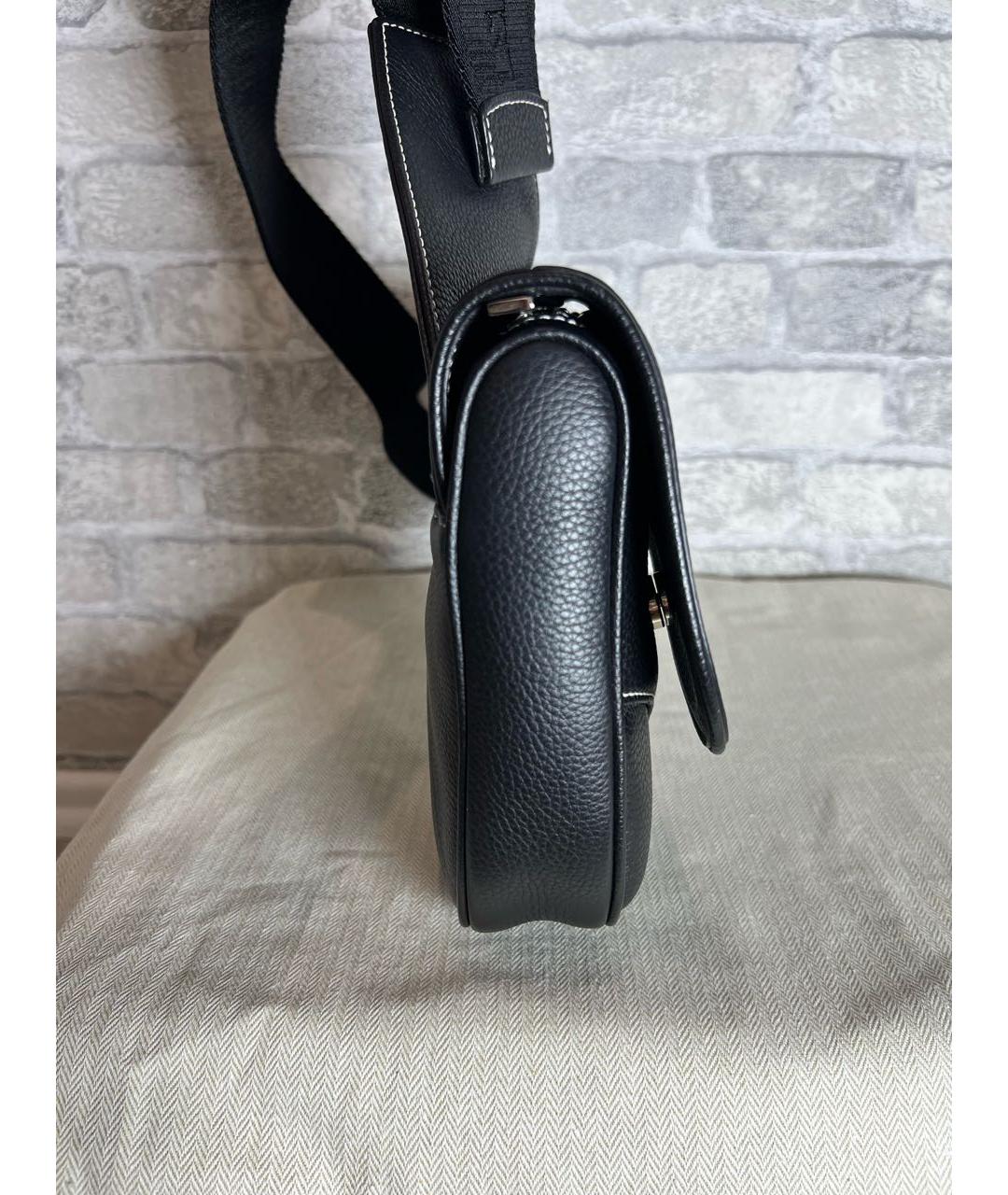 CHRISTIAN DIOR Черная кожаная сумка через плечо, фото 5