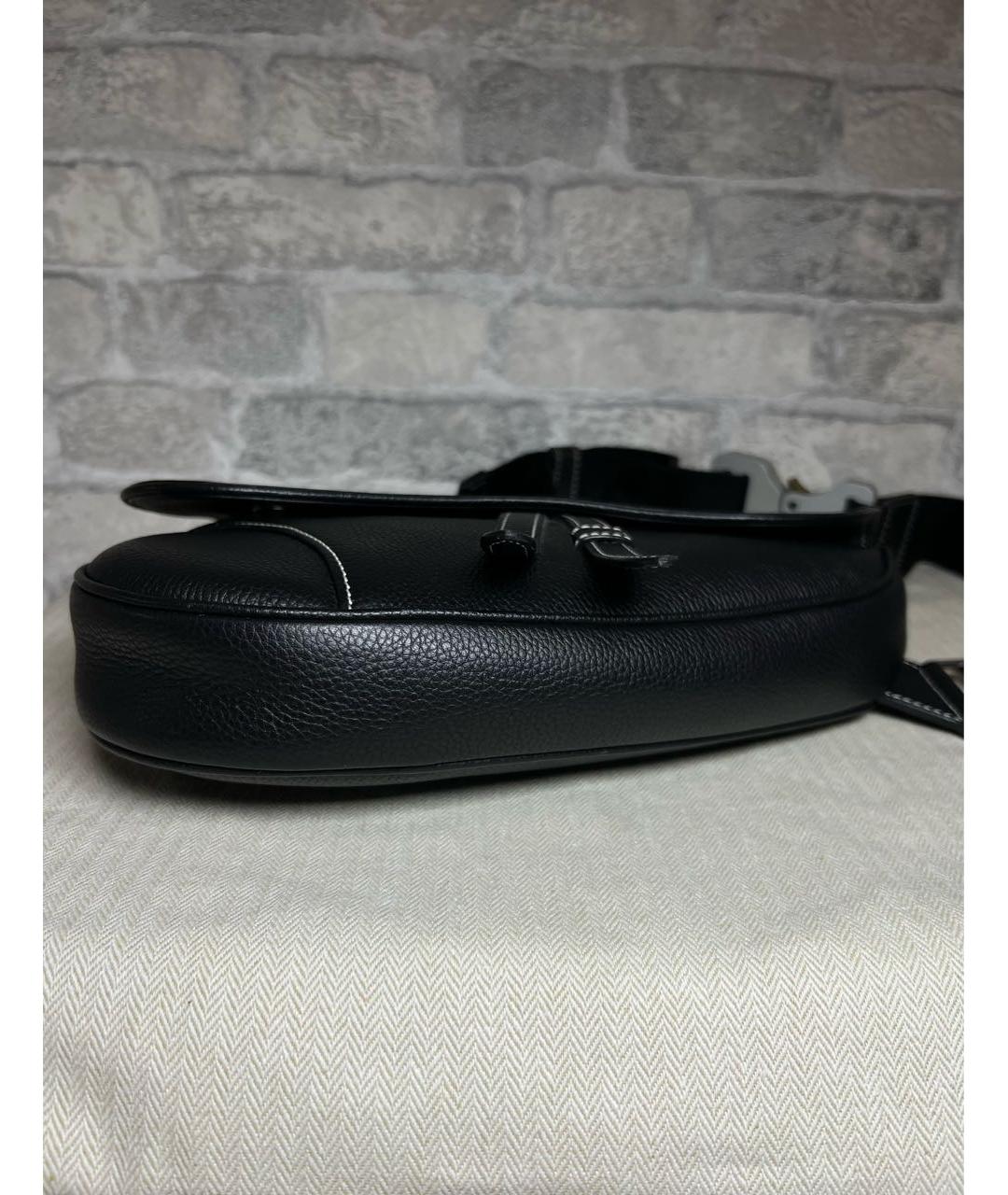 CHRISTIAN DIOR Черная кожаная сумка через плечо, фото 4