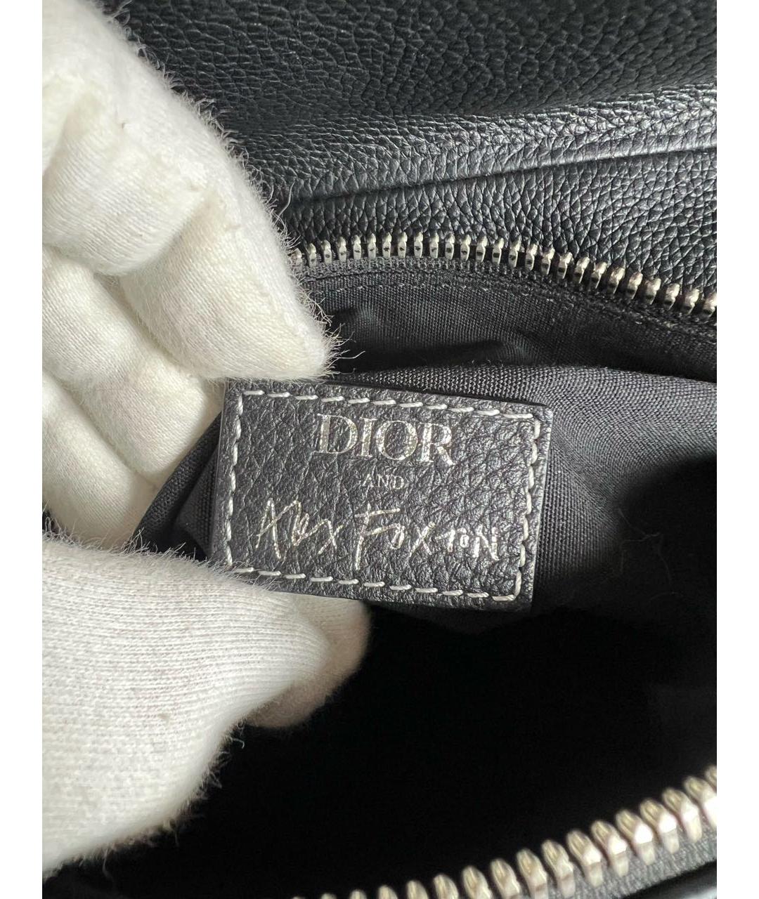 CHRISTIAN DIOR Черная кожаная сумка на плечо, фото 8