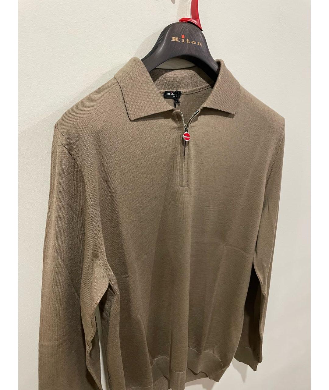 KITON Коричневый шерстяной джемпер / свитер, фото 3