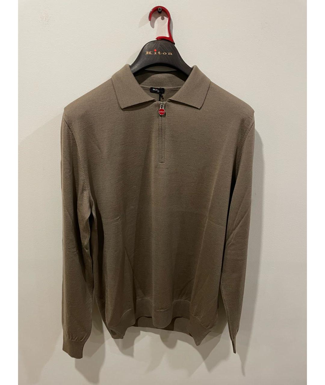 KITON Коричневый шерстяной джемпер / свитер, фото 5