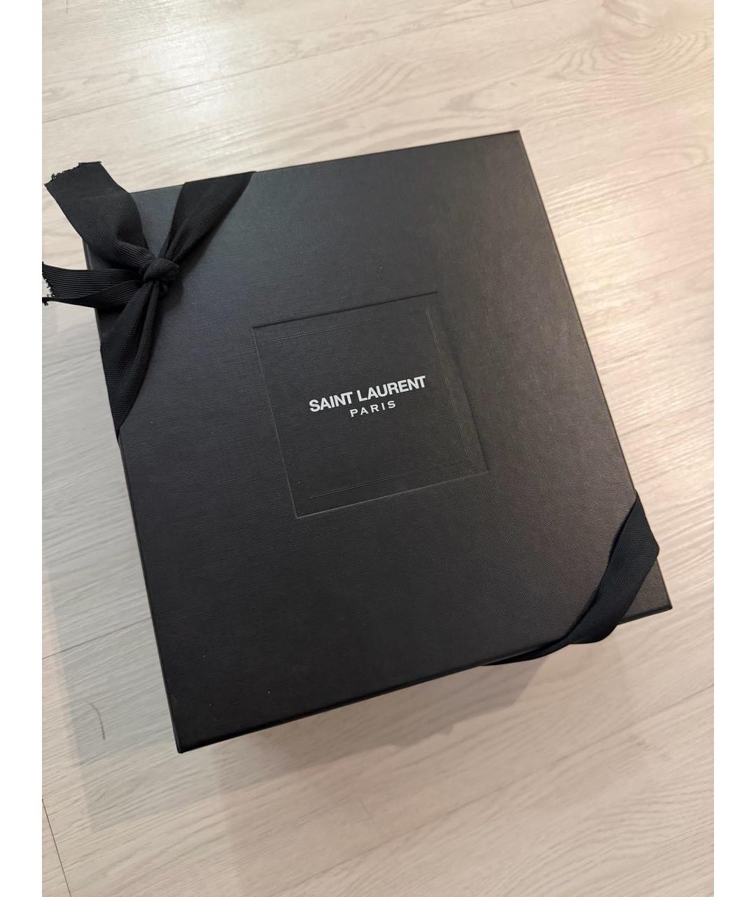 SAINT LAURENT Черные кожаные босоножки, фото 6