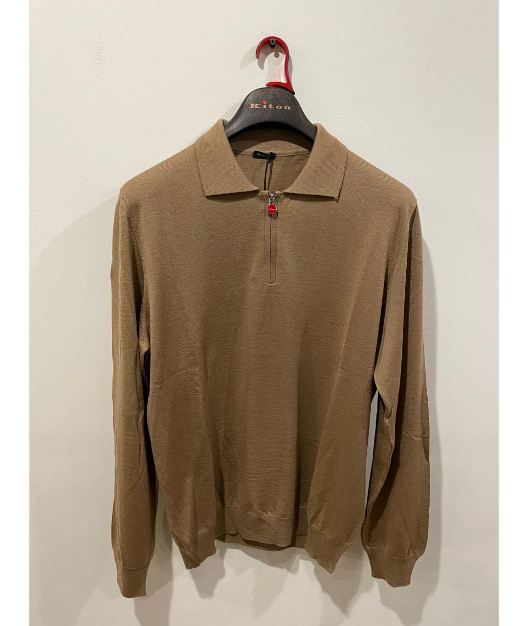 KITON Коричневый шерстяной джемпер / свитер, фото 5