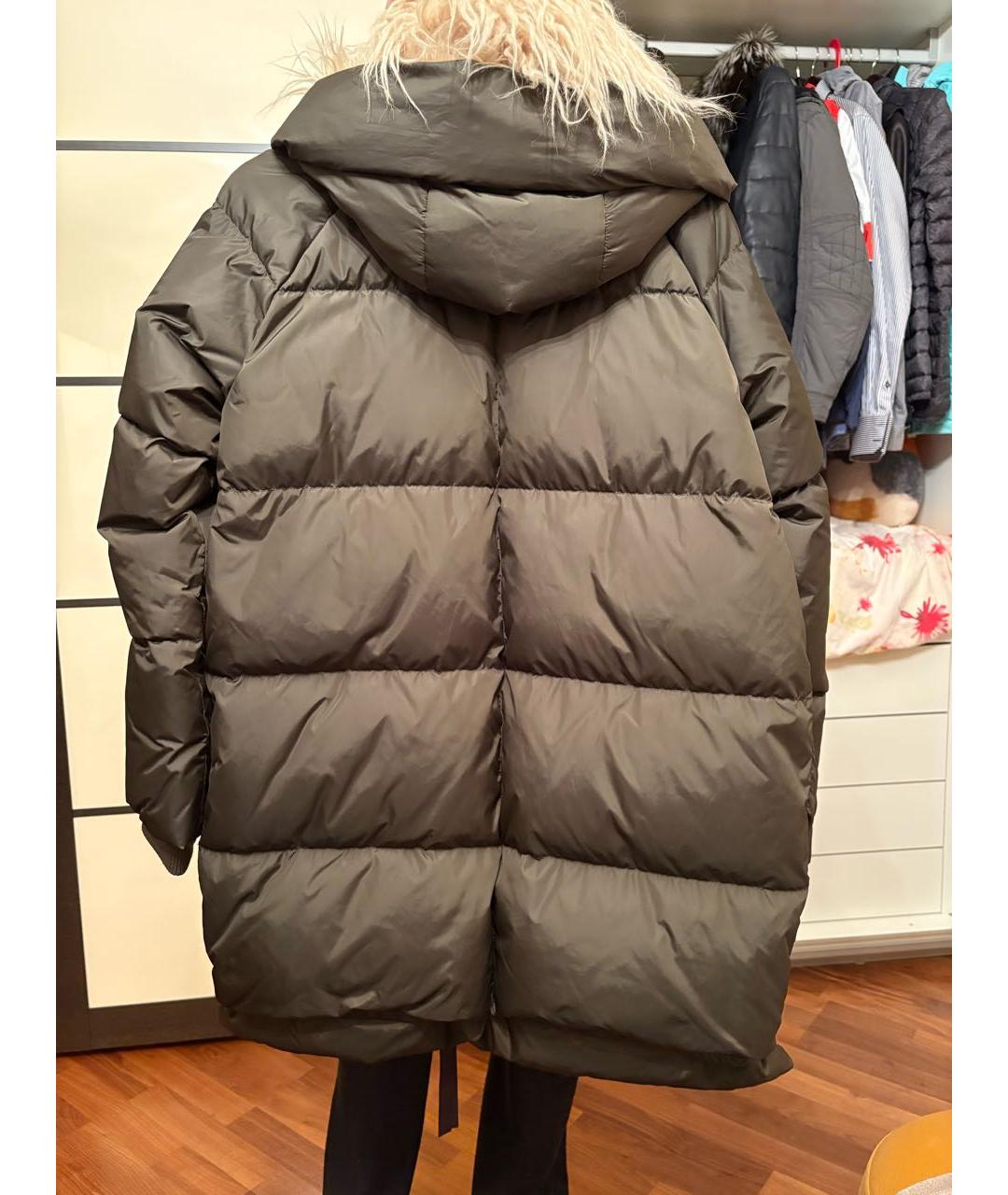 MAX MARA Хаки полиамидовый пуховик, фото 2