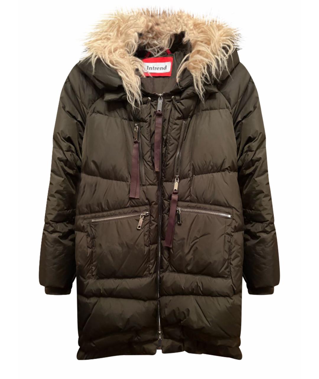 MAX MARA Хаки полиамидовый пуховик, фото 1