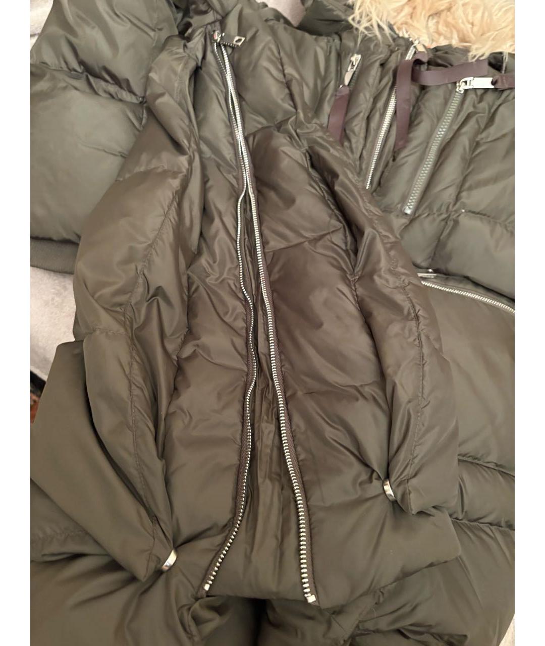 MAX MARA Хаки полиамидовый пуховик, фото 8