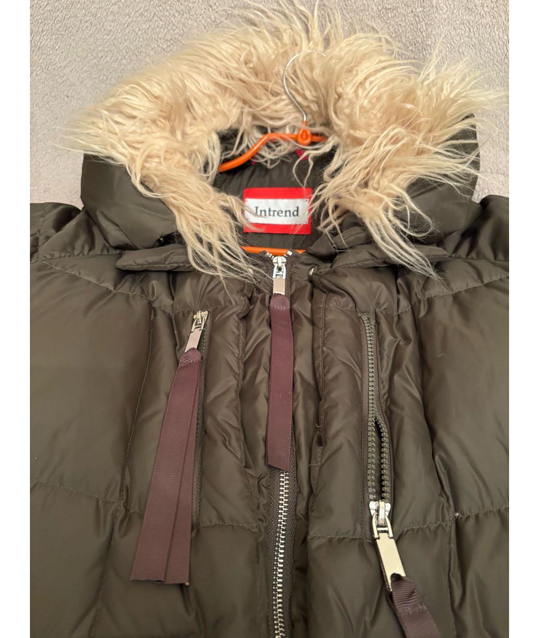 MAX MARA Хаки полиамидовый пуховик, фото 3