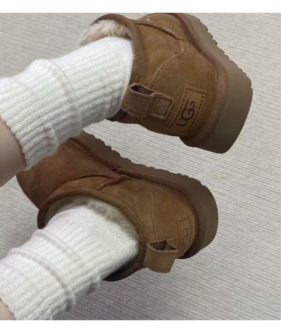 UGG AUSTRALIA Коричневые замшевые ботинки, фото 6