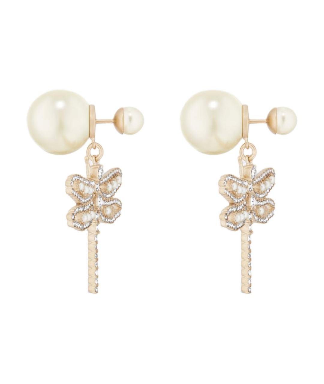 CHRISTIAN DIOR Золотые металлические серьги, фото 2