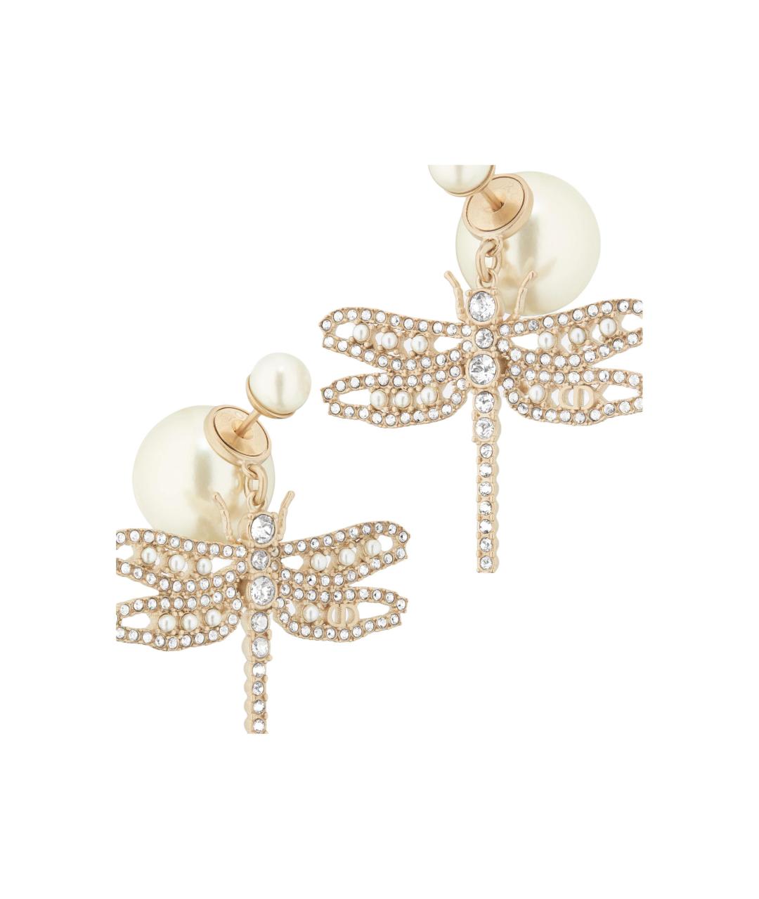 CHRISTIAN DIOR Золотые металлические серьги, фото 3