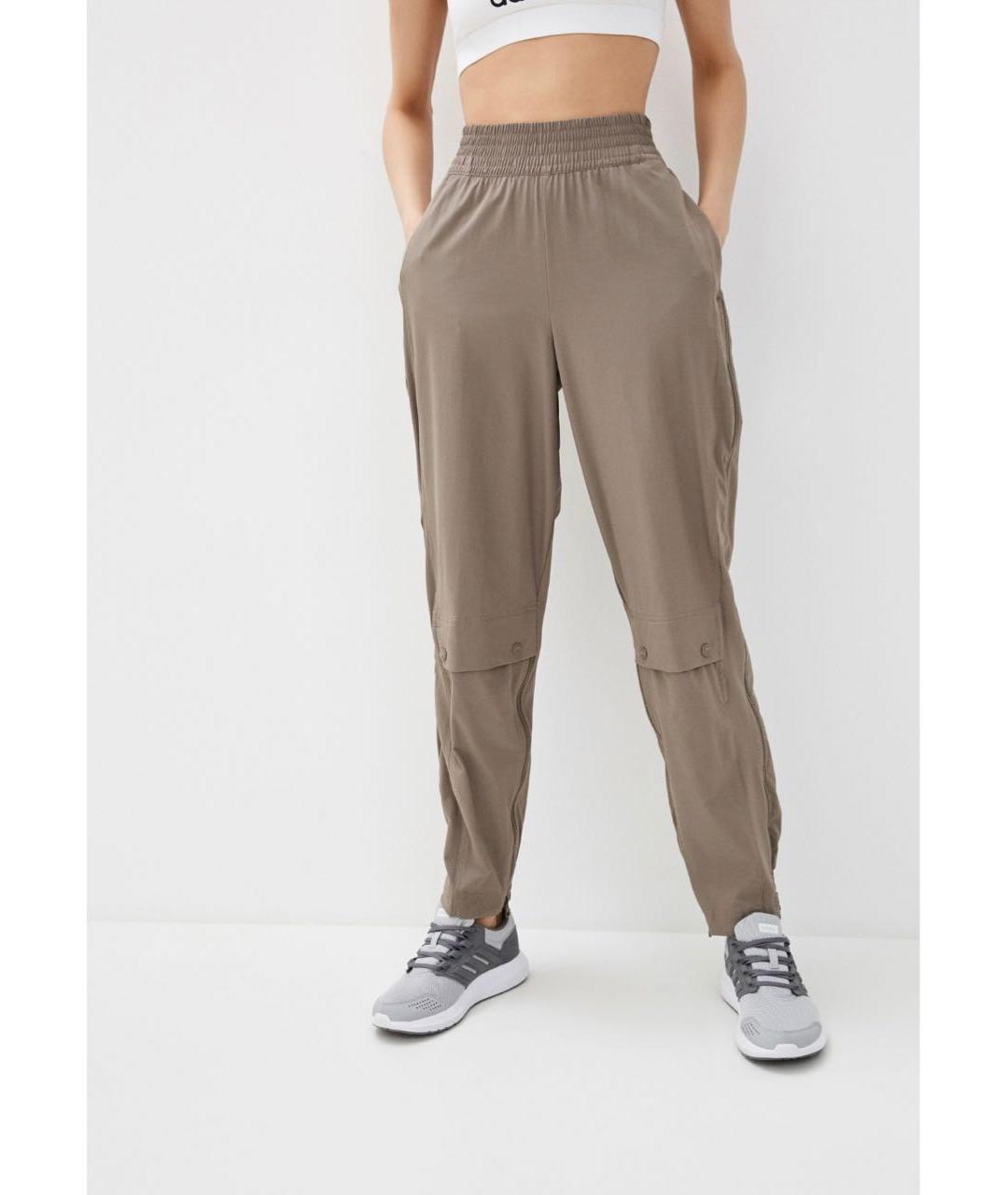 ADIDAS BY STELLA MCCARTNEY Бежевые полиамидовые спортивные брюки и шорты, фото 2