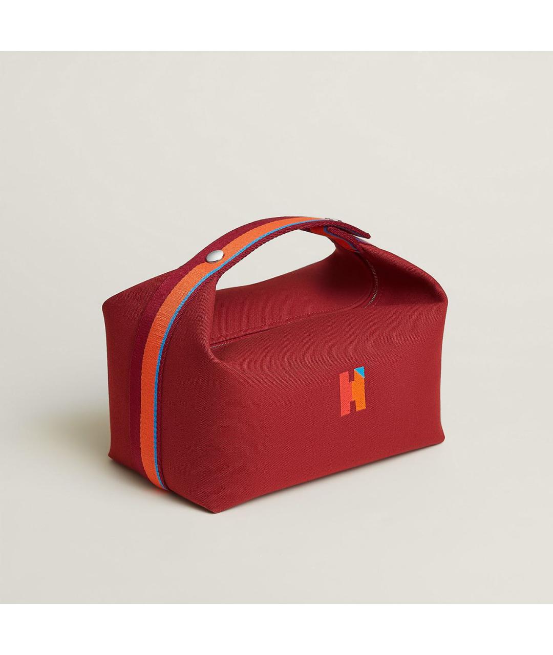 HERMES Бордовая хлопковая косметичка, фото 7