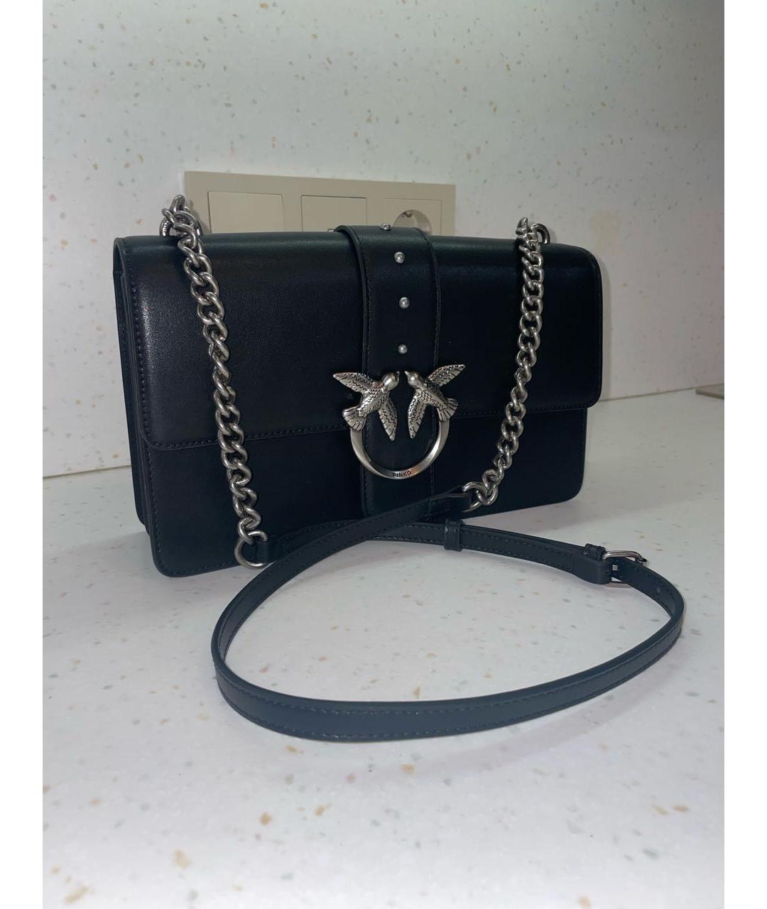 PINKO Черная кожаная сумка через плечо, фото 2