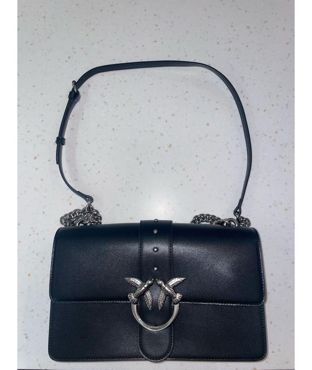 PINKO Черная кожаная сумка через плечо, фото 8