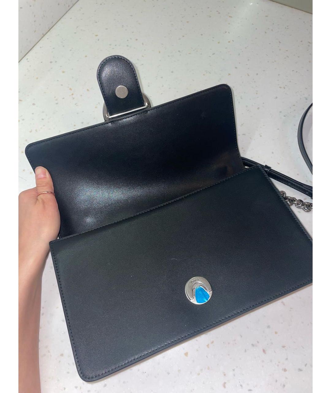 PINKO Черная кожаная сумка через плечо, фото 4