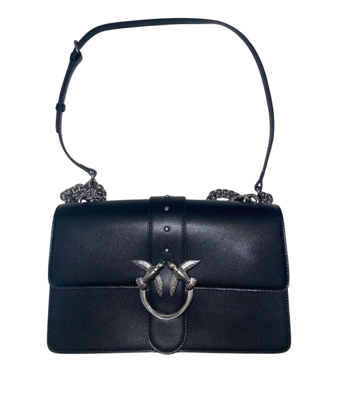 PINKO Черная кожаная сумка через плечо, фото 1