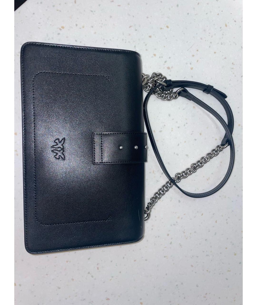 PINKO Черная кожаная сумка через плечо, фото 3