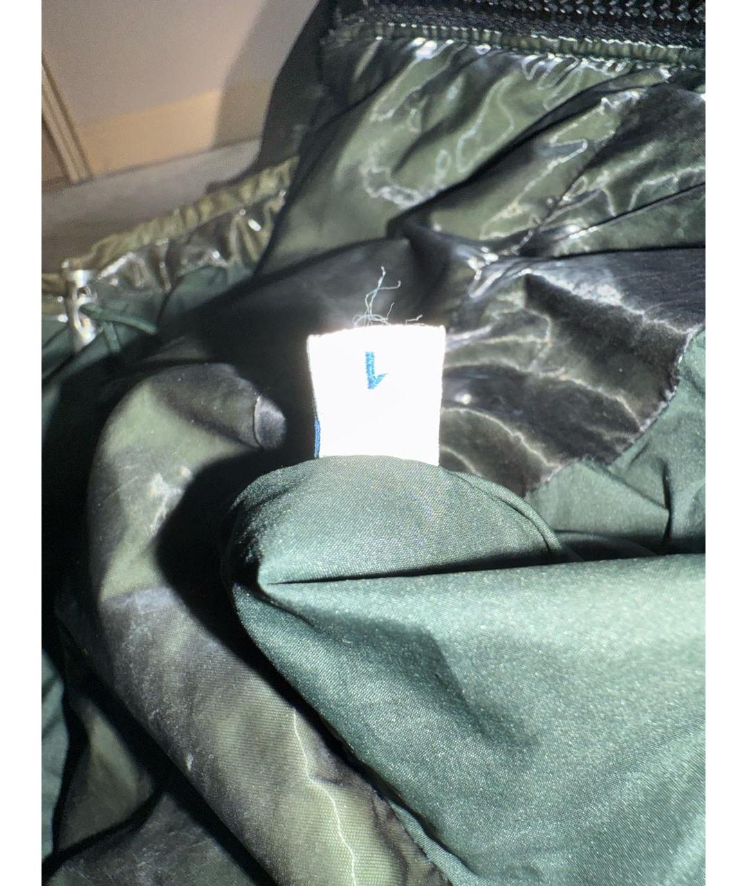 MONCLER Зеленый полиамидовый пуховик, фото 8